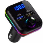 Авто FM трансмитер BT-M34, Bluetooth 5.0, Handsfree, RGB, LED дисплей, 2 x USB, 12V-24V