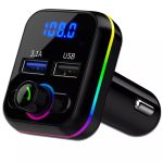 Авто FM трансмитер BT-M34, Bluetooth 5.0, Handsfree, RGB, LED дисплей, 2 x USB, 12V-24V - Image 6