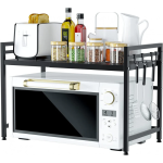 Разтегателна Кухненска Етажерка за Микровълнова Фурна – Телескопичен Органайзер на две нива