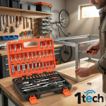 Професионален комплект инструменти 1Tech HT-53 – Гедоре 53 части с дълбоки вложки и тресчотка 1/4" - Image 14