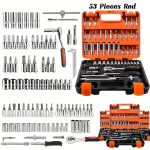 Професионален комплект инструменти 1Tech HT-53 – Гедоре 53 части с дълбоки вложки и тресчотка 1/4" - Image 3