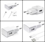 Мрежово зарядно устройство 1Tech USB Type-C, 5V 2A с включен кабел USB-C, Бял - Image 3